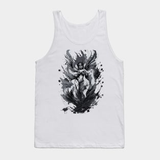 black and white devil girl drawing Tank Top